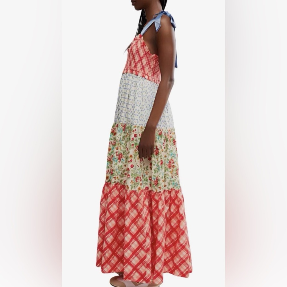 FREE PEOPLE Bluebell Mixed Print Cotton Maxi Dress - Picture 12 of 17